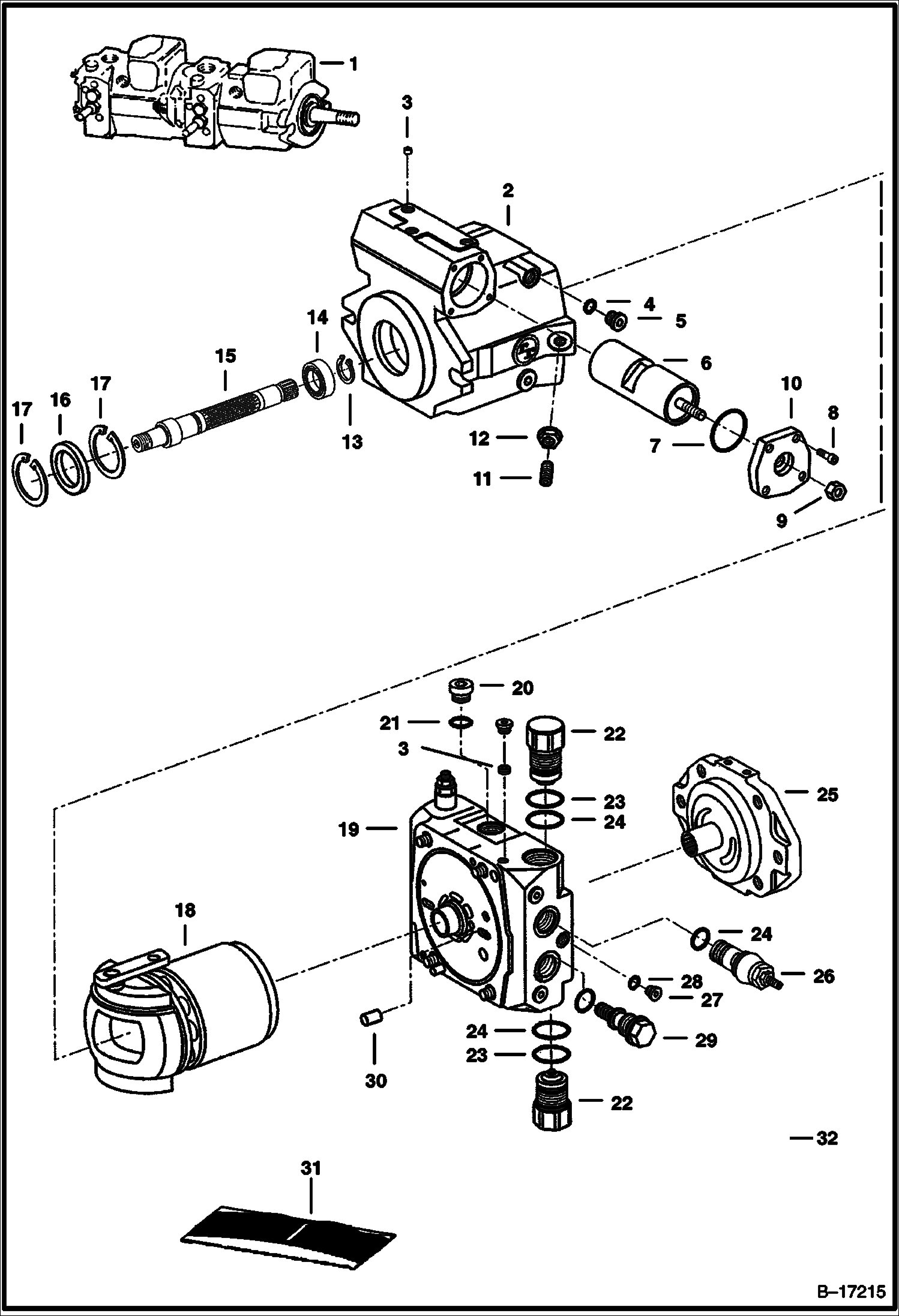 ГИДРОСТАТИЧЕСКИЙ НАСОС (СТОРОНА ШКИВА)