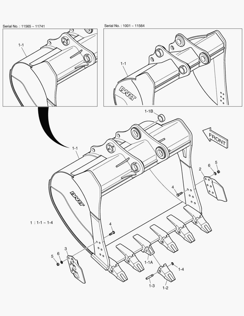 3160 BUCKET-3.6mВі(88`)-SIDE PIN