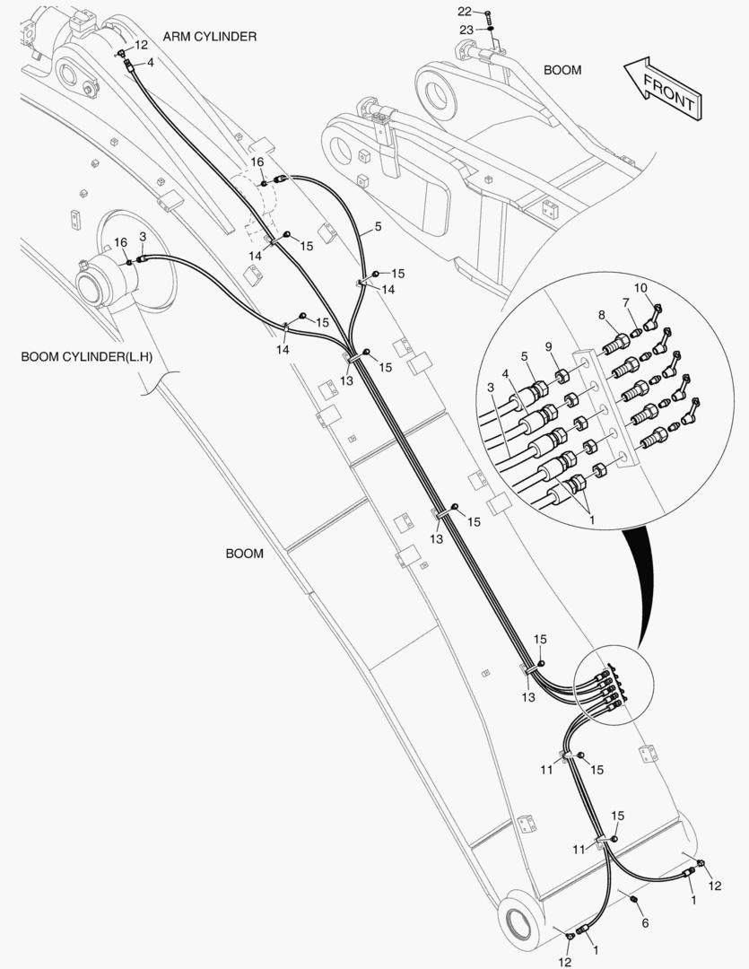 ТРУБОПРОВОД СМАЗОЧНОЙ СИСТЕМЫ - СТРЕЛА 7.1 м