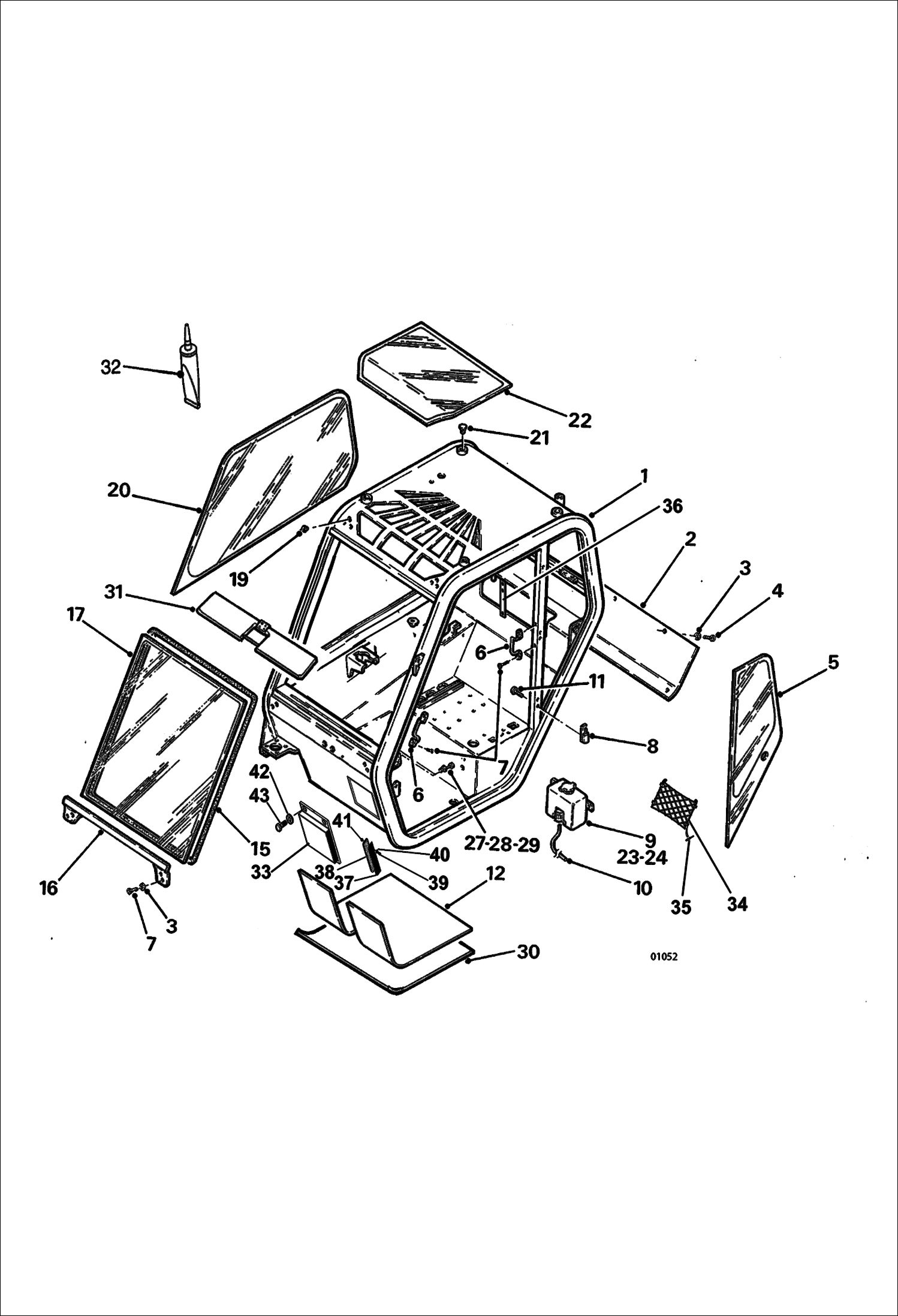 КАБИНА - КАРКАС СЕРИЙНЫЙ НОМЕР 3671 11001 - 12514 СЕРИЙНЫЙ НОМЕР 3672 11001- 12509