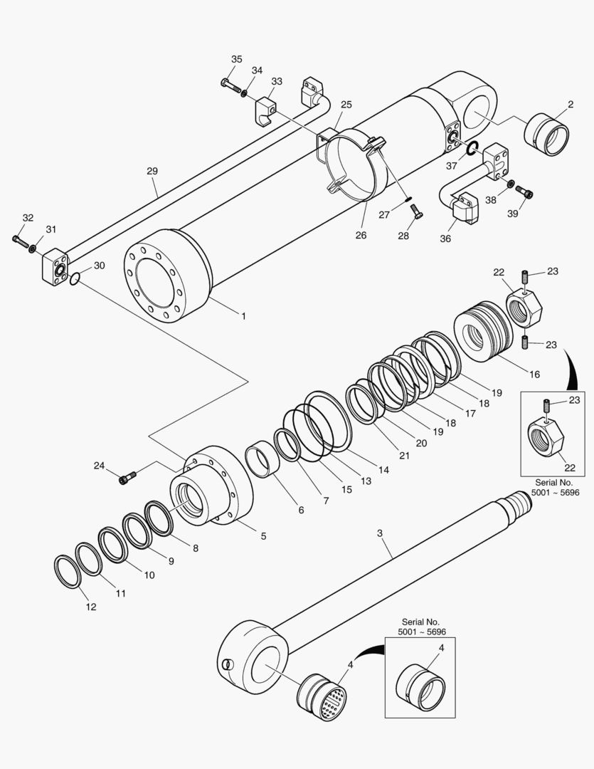 4290 BUCKET CYLINDER - ARM 2.9m(H.D) [5001~5915]