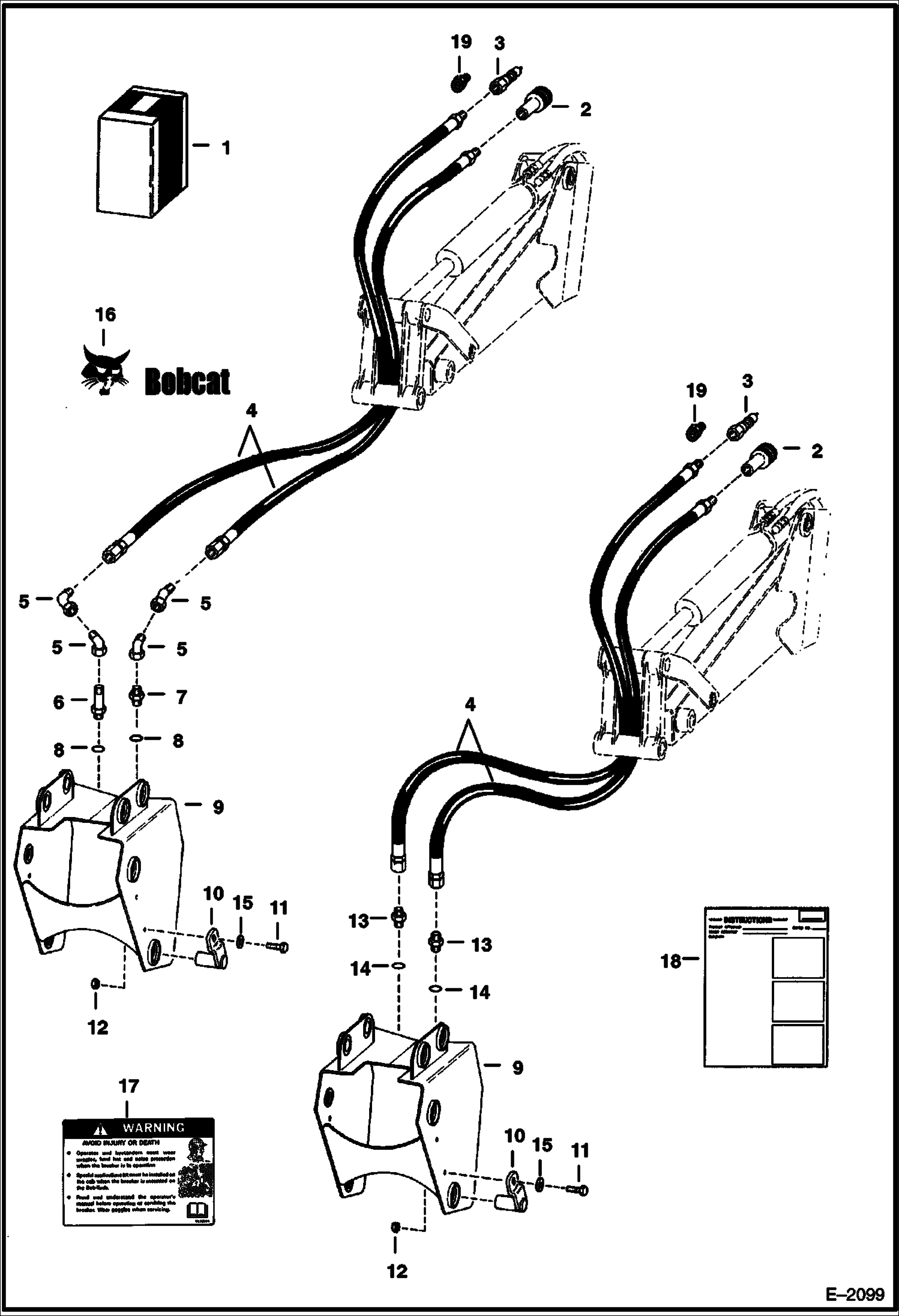 ГИДРОМОЛОТ (МОНТАЖНЫЙ КОМПЛЕКТ ДЛЯ ГИДРОМОЛОТА) (1250) (2500) (ИСПОЛЬЗУЕТСЯ НА 709)