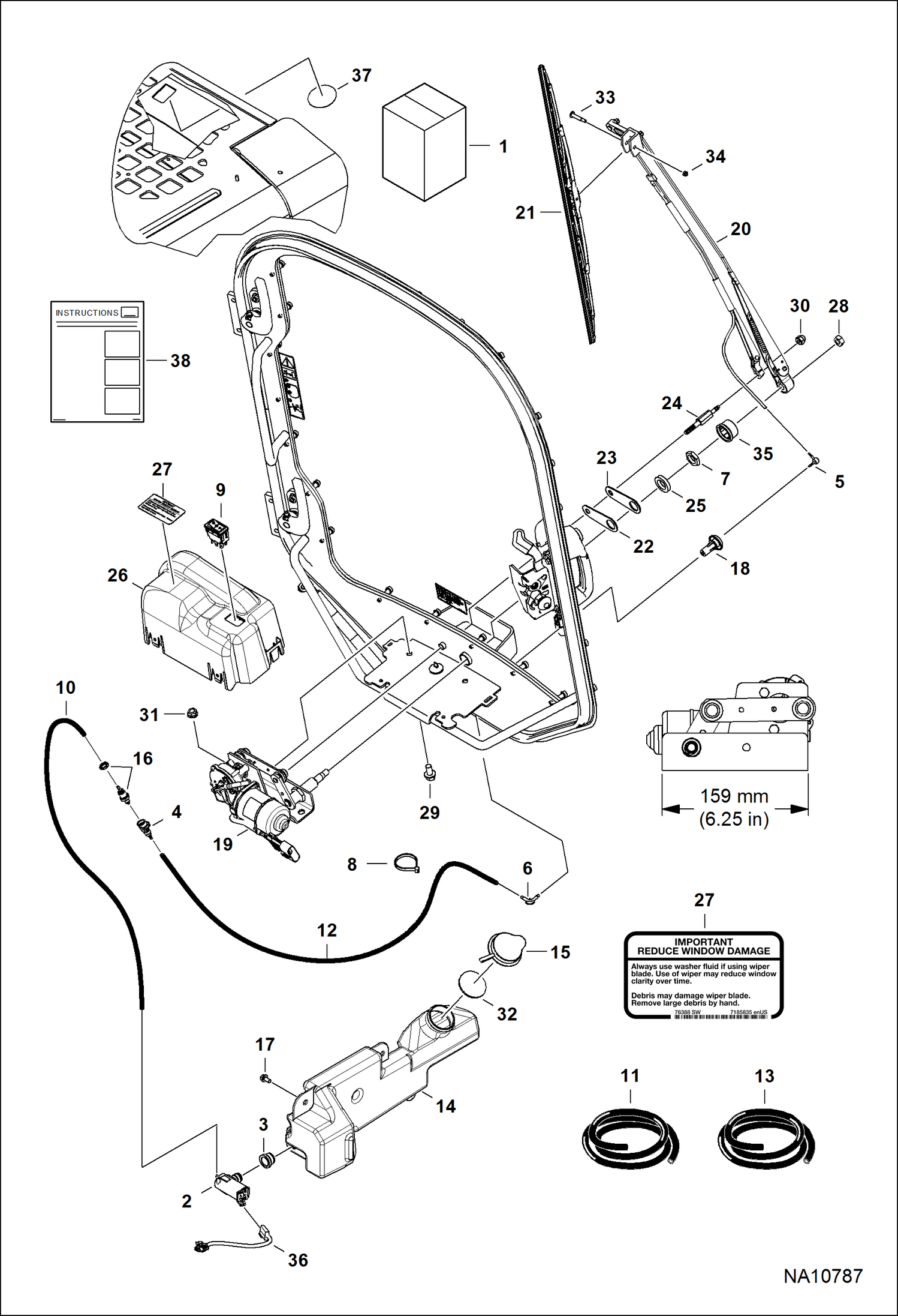КУСТОРЕЗ (КОМПЛЕКТ ДЕТАЛЕЙ СТЕКЛООЧИСТИТЕЛЯ) (159 ММ (6.25?) КРОНШТЕЙН КРЕПЛЕНИЯ УДЛИНЕННЫХ СТЕКЛООЧИСТИТЕЛЕЙ) (M-СЕРИИ)