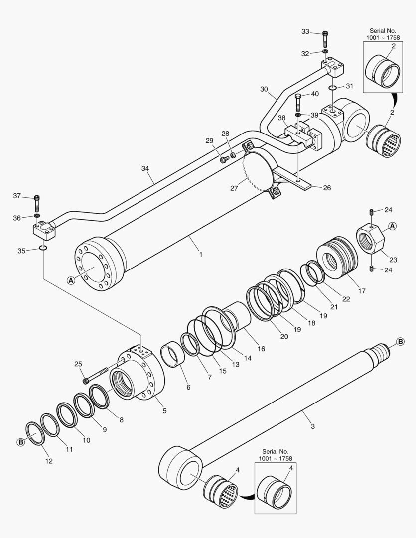 ЦИЛИНДР СТРЕЛЫ - ЛЕВОСТОРОННИЙ