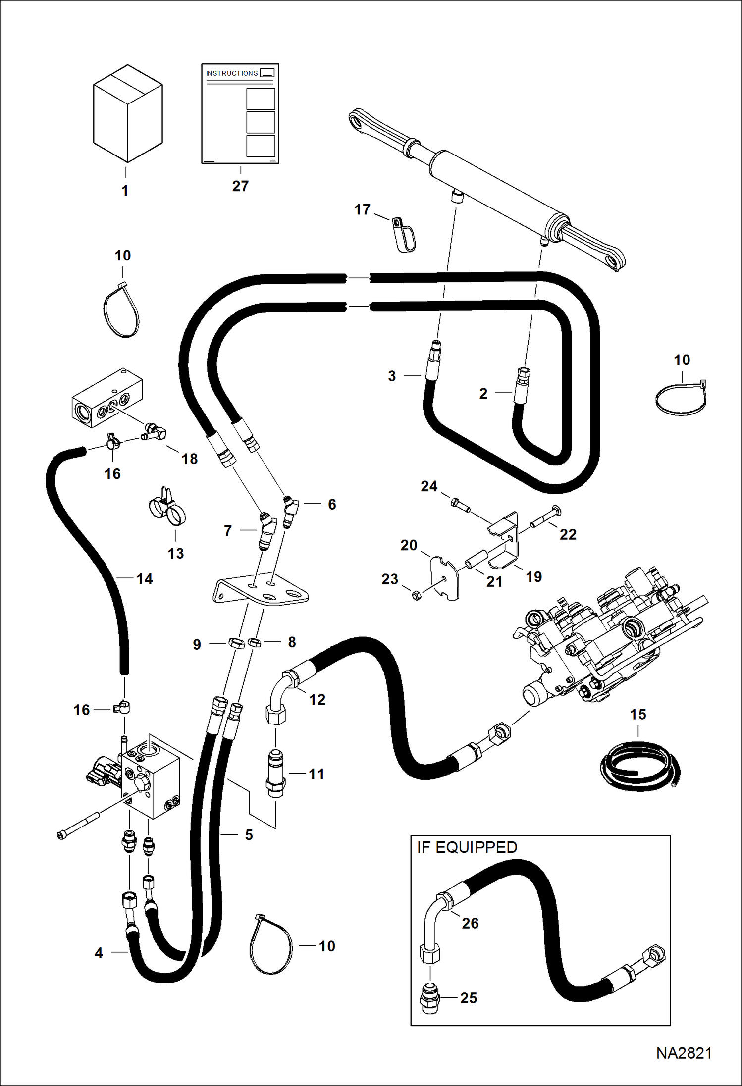 ПИТАНИЕ BOB-TACH (КОМПЛЕКТ ДЛЯ ПРОКЛАДКИ ТРУБ) (НИЖНИЕ МОНТАЖНЫЕ ОКНА ЦИЛИНДРОВ)