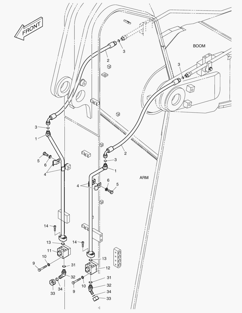 ГИДРОСИСТЕМА РУКОЯТИ - ВРАЩЕНИЕ(РУКОЯТЬ-2.5 м)