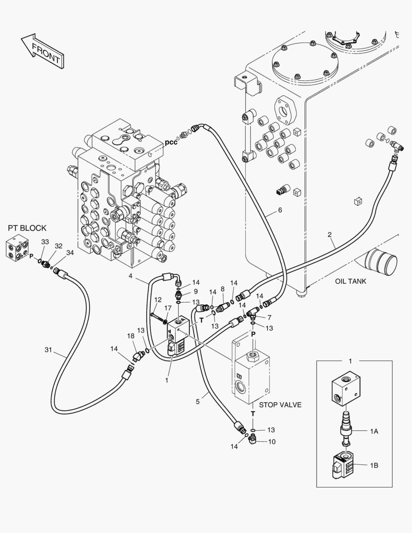 ТРУБОПРОВОД СЕРВОУПРАВЛЕНИЯ - 2 НАСОСА