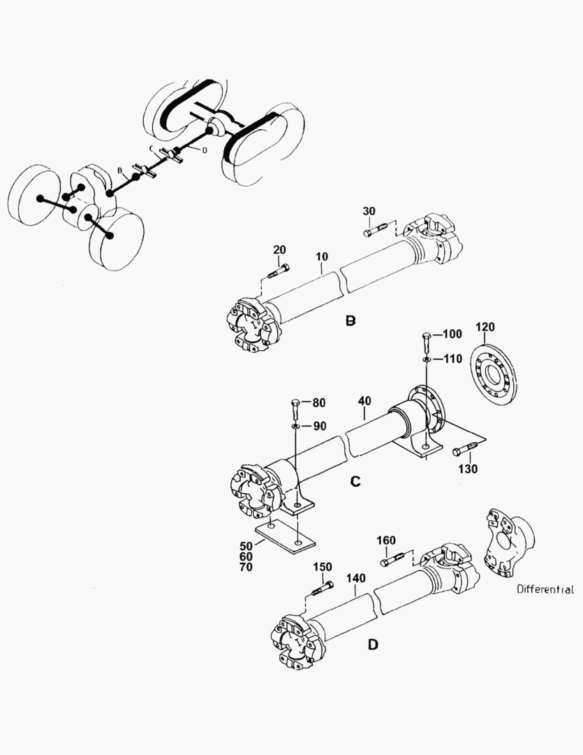 G110-2 INTERMEDIATE SHAFTS, REAR WAGON