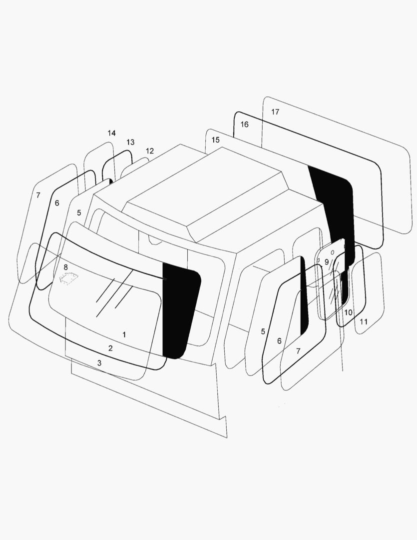 G075-25 WINDOWS AND RUBBER LINING