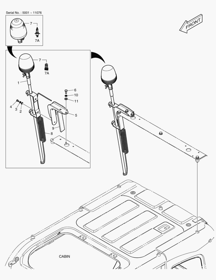 Спецтехника 7690 TELESCOPIC BEACON - ROPS(WITH LAMP) [5001~11226] - главное фото