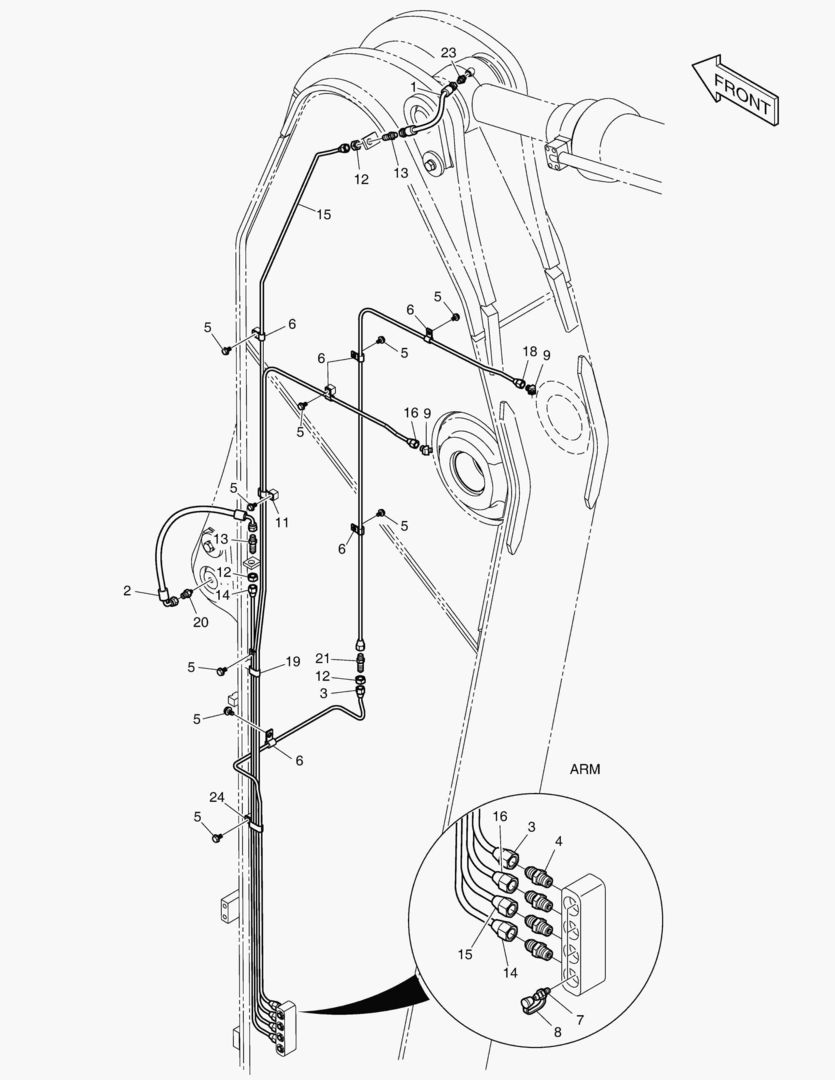 ТРУБОПРОВОД СМАЗОЧНОЙ СИСТЕМЫ -РУКОЯТЬ 3.95 м