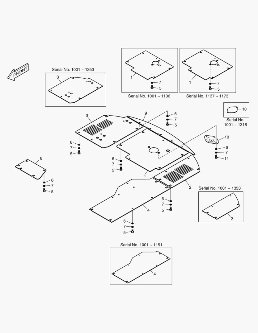 ОБТЕКАЕМАЯ ПОДКУЗОВНАЯ ПАНЕЛЬ-ПОВОРОТ СТРЕЛЫ