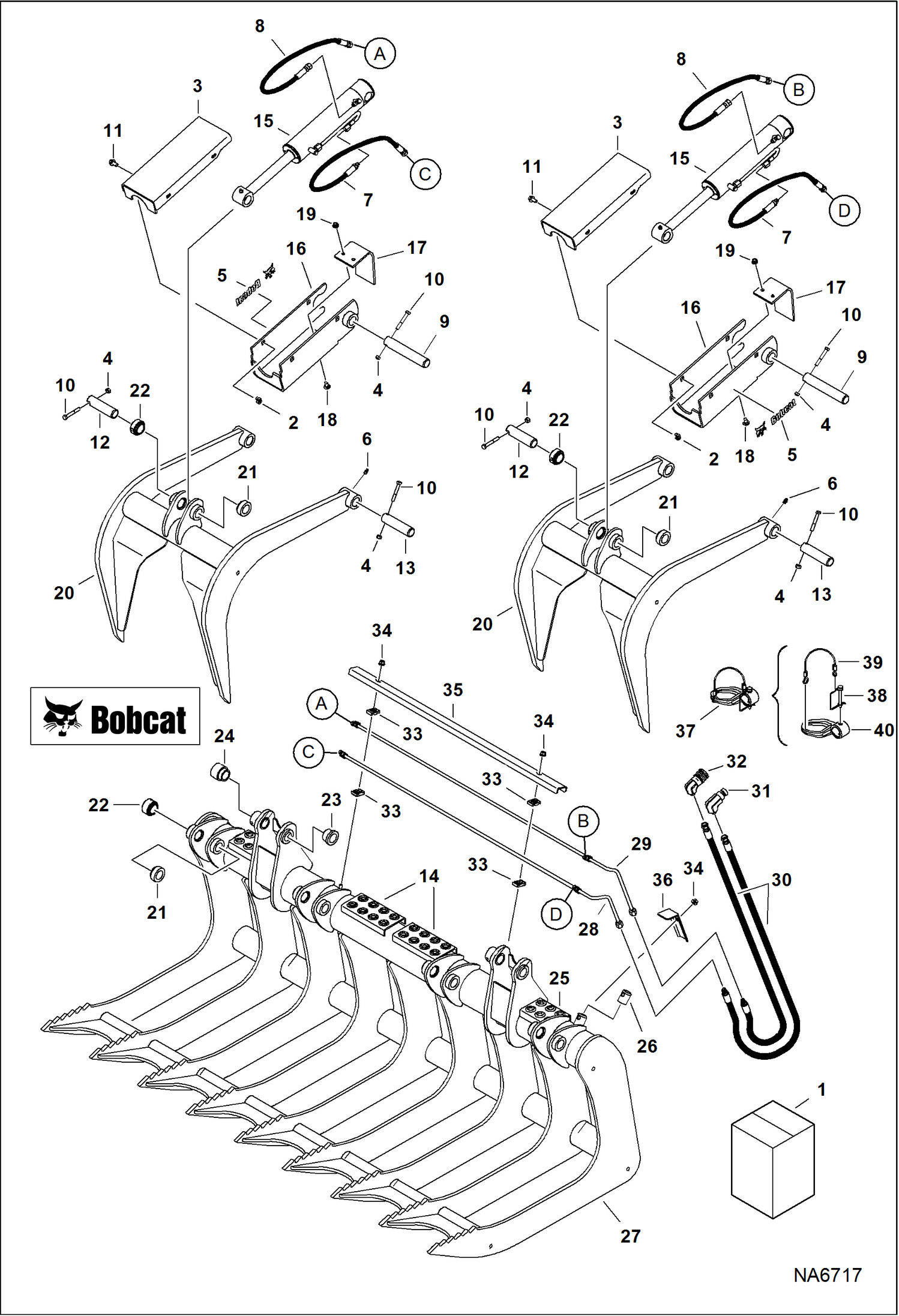 КОРНЕВОЙ ГРЕЙФЕР 72--, 82-- (ОДНА ТРУБКА) (72-- AE6H02320 И ВЫШЕ) (82-- AF0N02325 И ВЫШЕ)