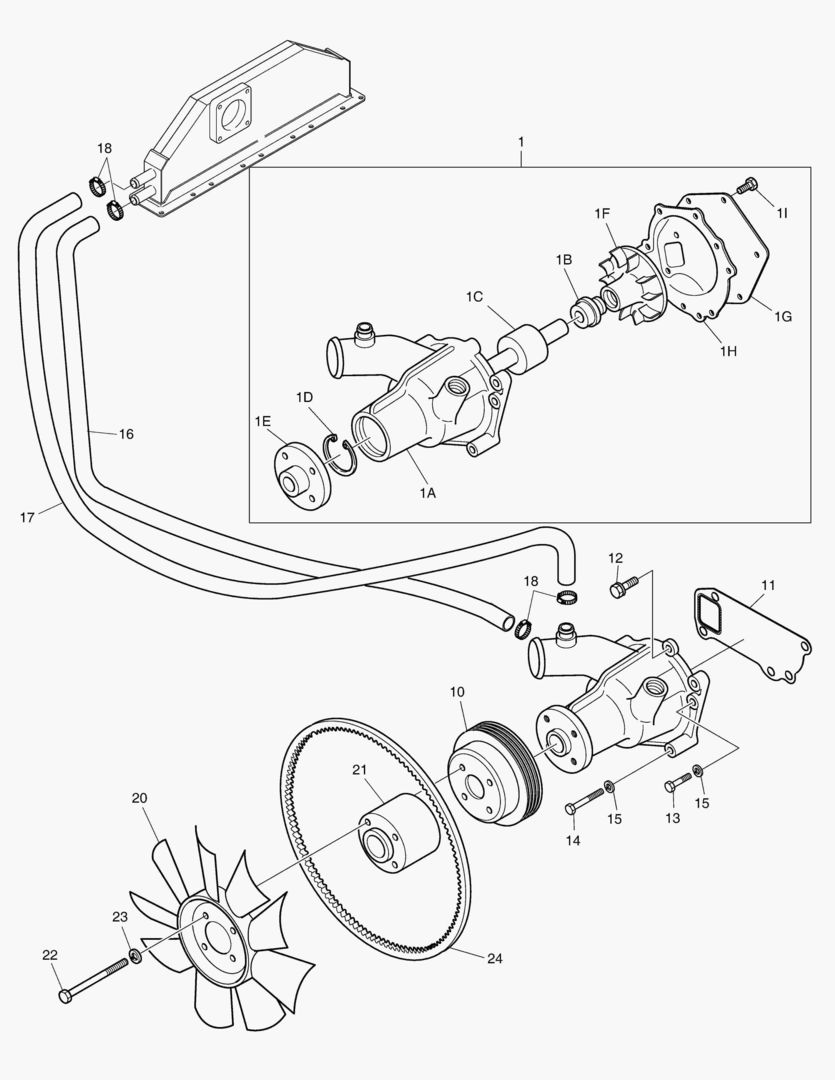 012 WATER PUMP & COOLING FAN