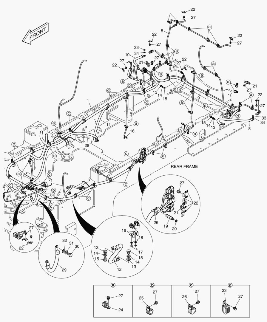 ЭЛЕКТРОПРОВОДКА - ЗАДНЯЯ РАМА