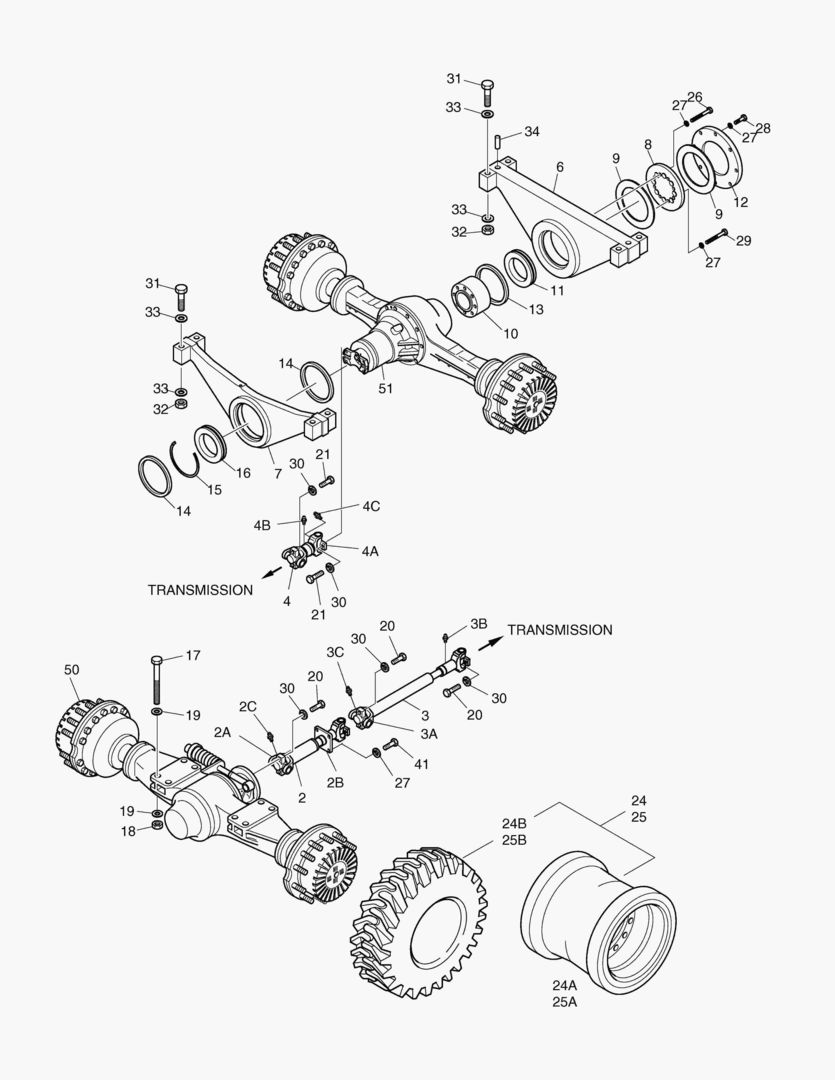 1165 AXLE & DRIVE SHAFT-SUPER MAX. TRAC