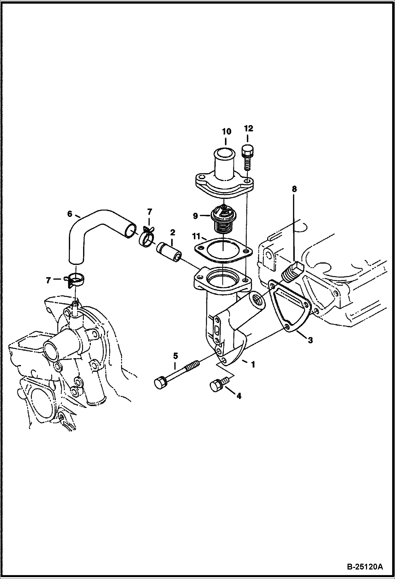 ВОДЯНОЙ ФЛАНЕЦ И ТЕРМОСТАТ (KUBOTA - D722-E3B-BC-5) (TIER IV REPLACEMENT)