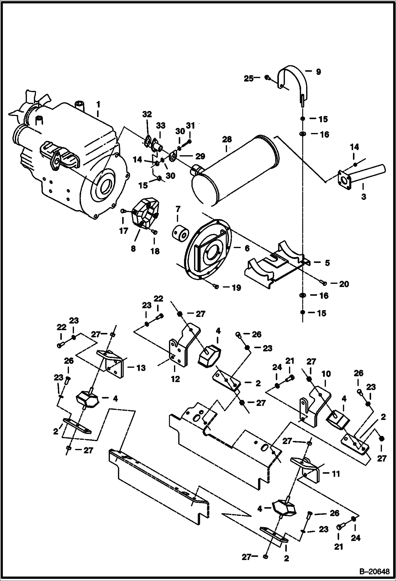 МОНТАЖ ДВИГАТЕЛЯ И ГЛУШИТЕЛЬ
