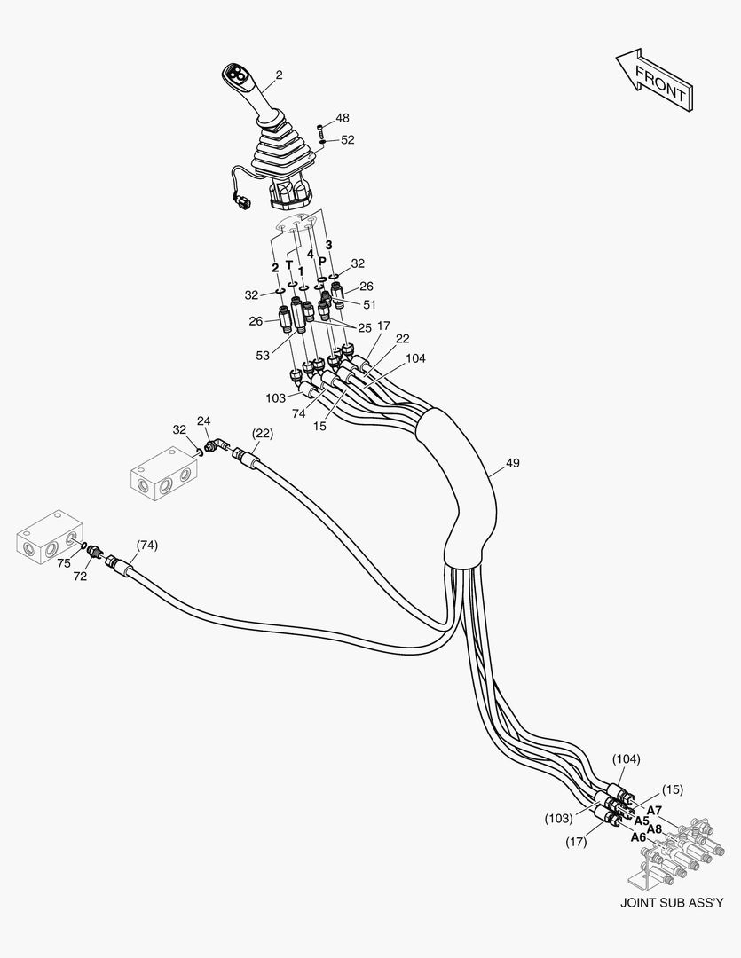 1380 PILOT PIPING(8) - JOYSTICK(R.H)