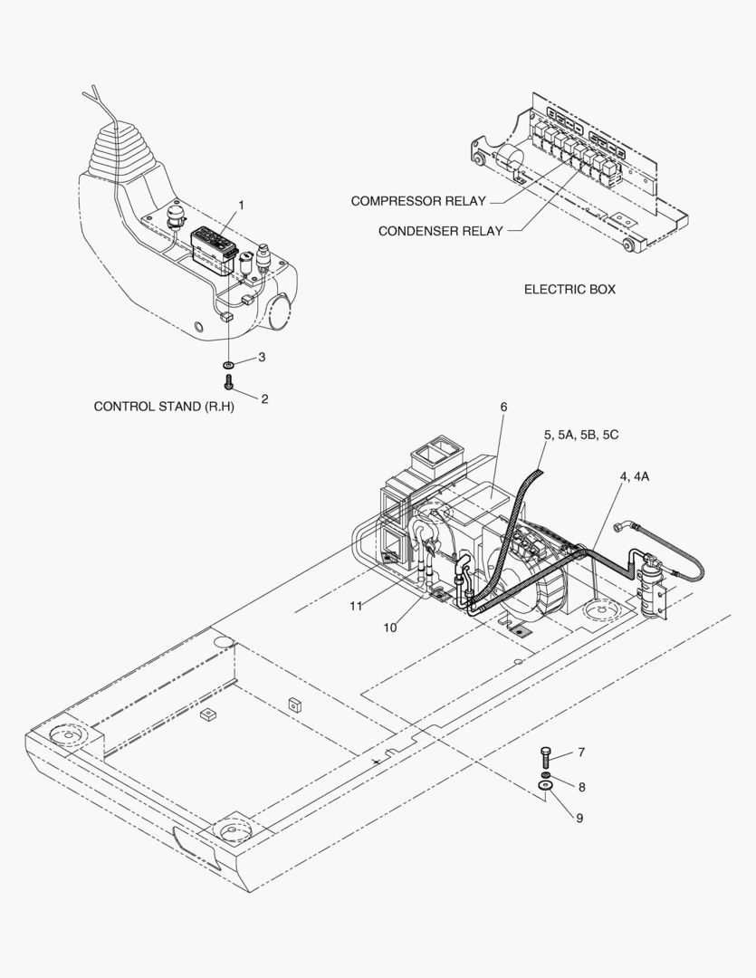 Схема 1880 COOLER & HEATER ASS`Y(1)-CABIN PART
