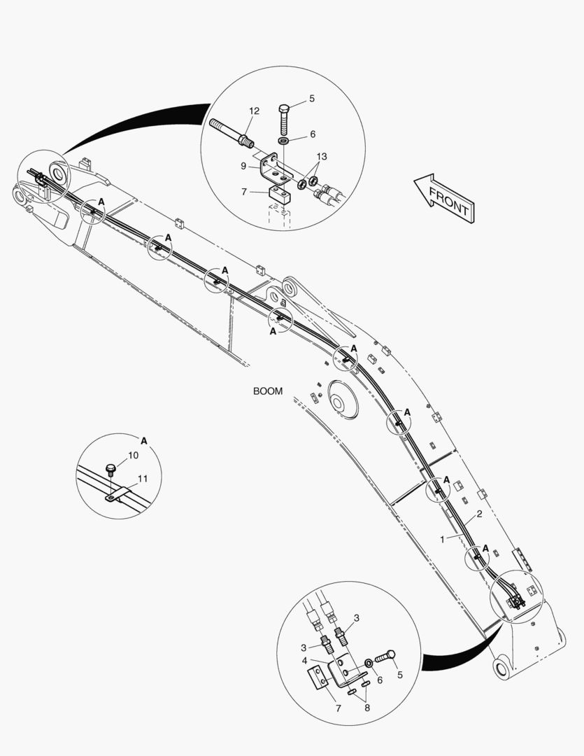 ГИДРОСИСТЕМА СТРЕЛЫ - СТРЕЛА 5.7 м(БЫСТРОУСТАНАВЛИВАЕМЫЙ ФИКСАТОР)