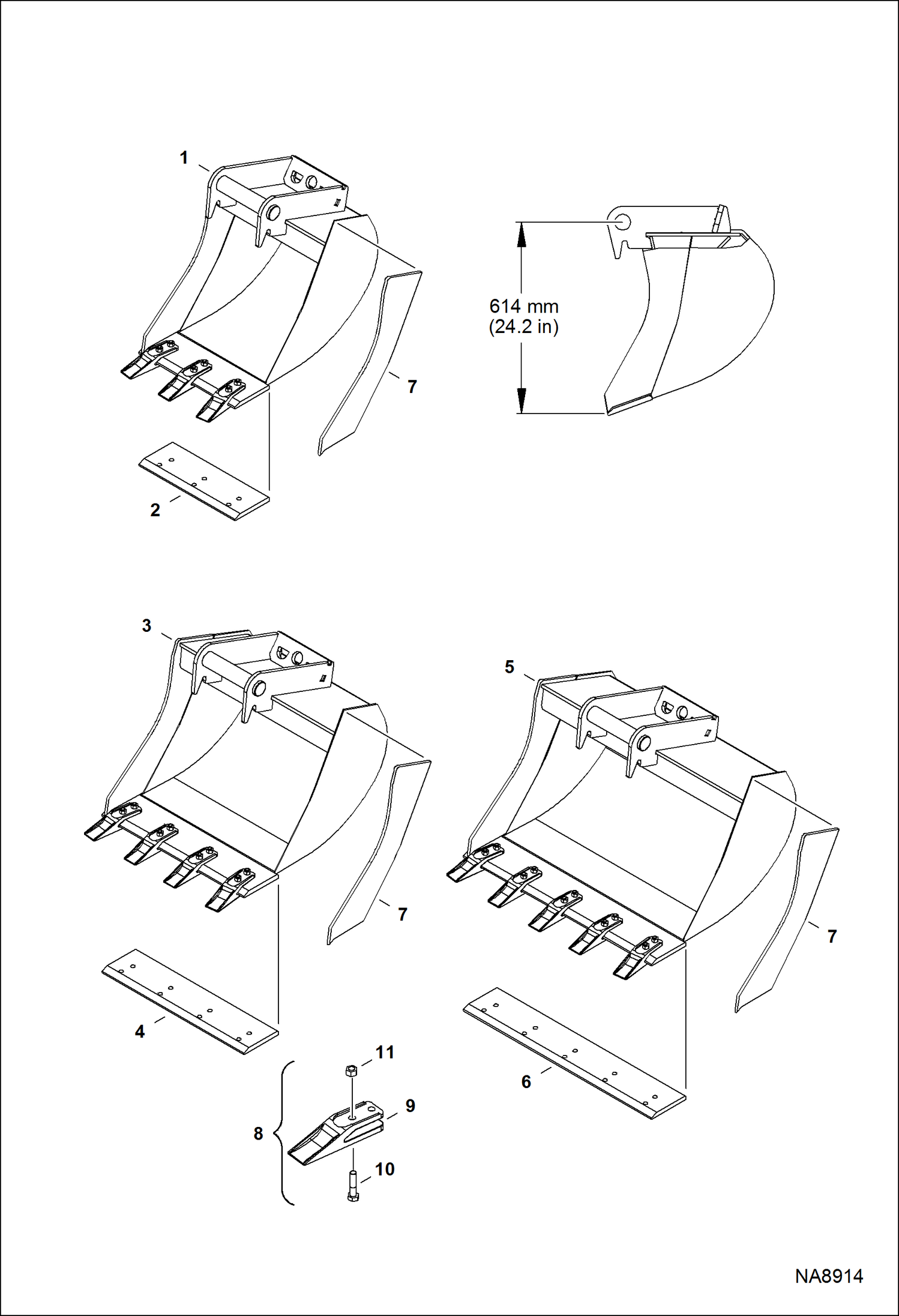 ЗЕМЛЕРОЙНЫЙ КОВШ MS03 (КЛАСС 3)