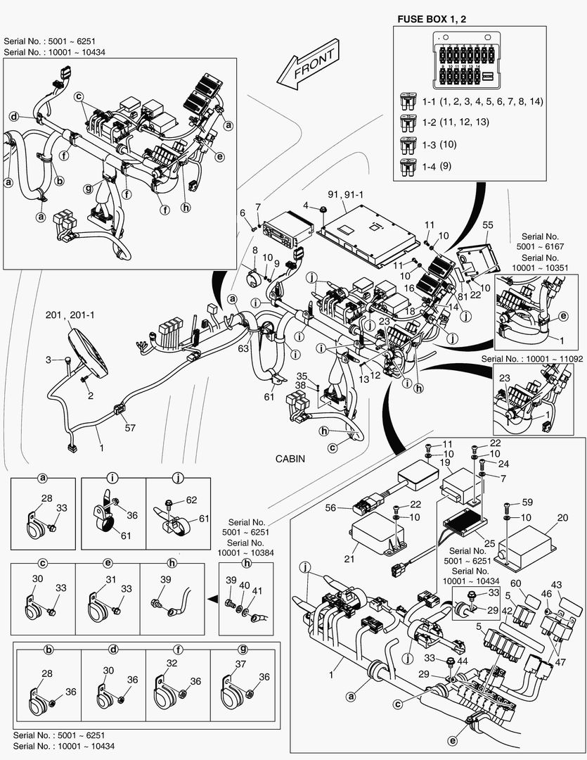ЭЛЕКТРИЧЕСКИЕ ЗАПЧАСТИ - КАБИНА(СИСТЕМА ЗАЩИТЫ ПРИ ОПРОКИДЫВАНИИ)