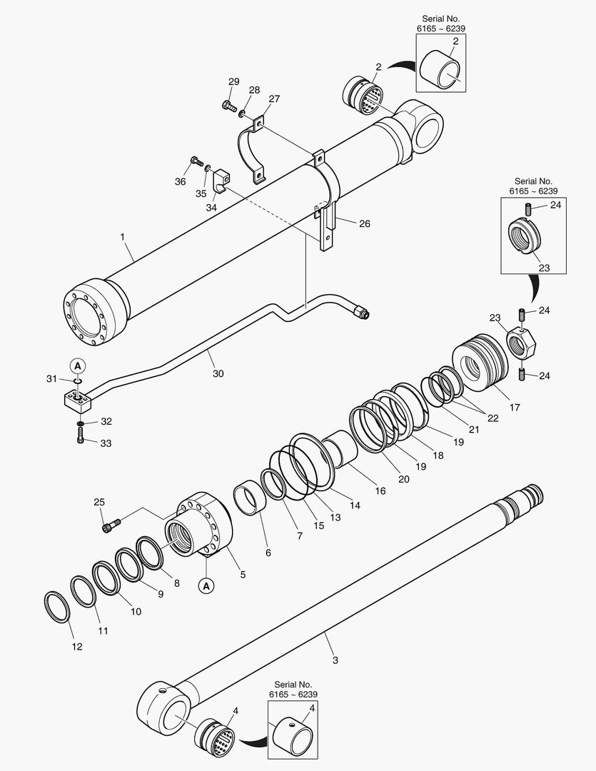 Спецтехника 4431 BOOM CYLINDER - R.H. (LOCK VALVE) ARTI. [6165~]