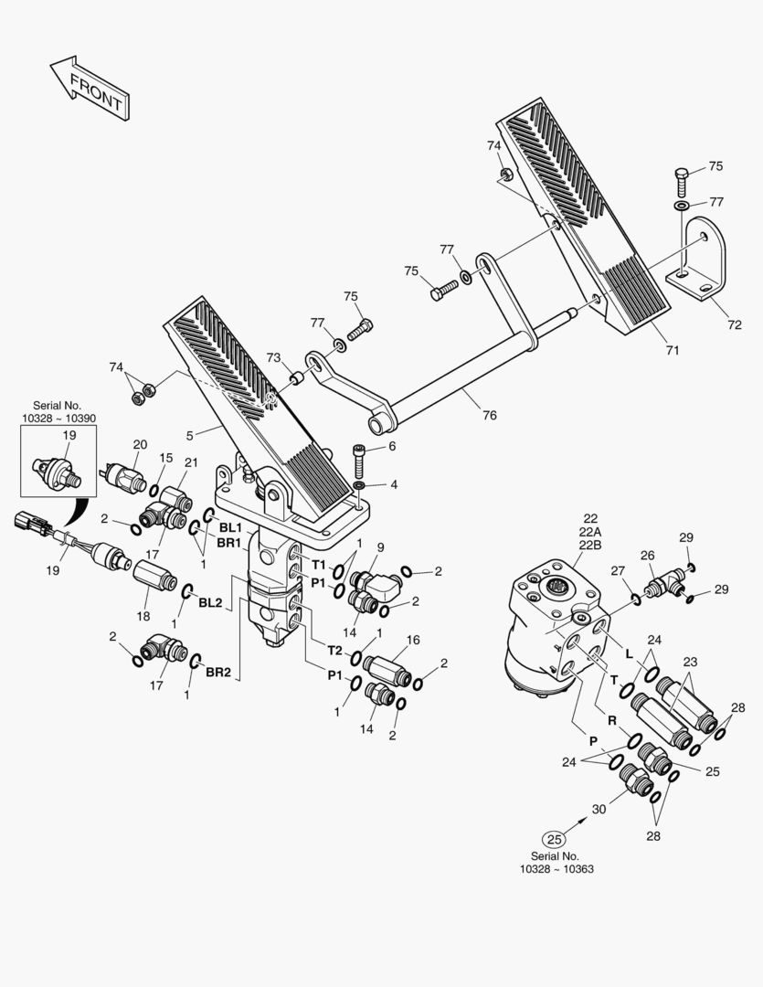 1211 BRAKE PEDAL VALVE & STEER UNIT [10328~]