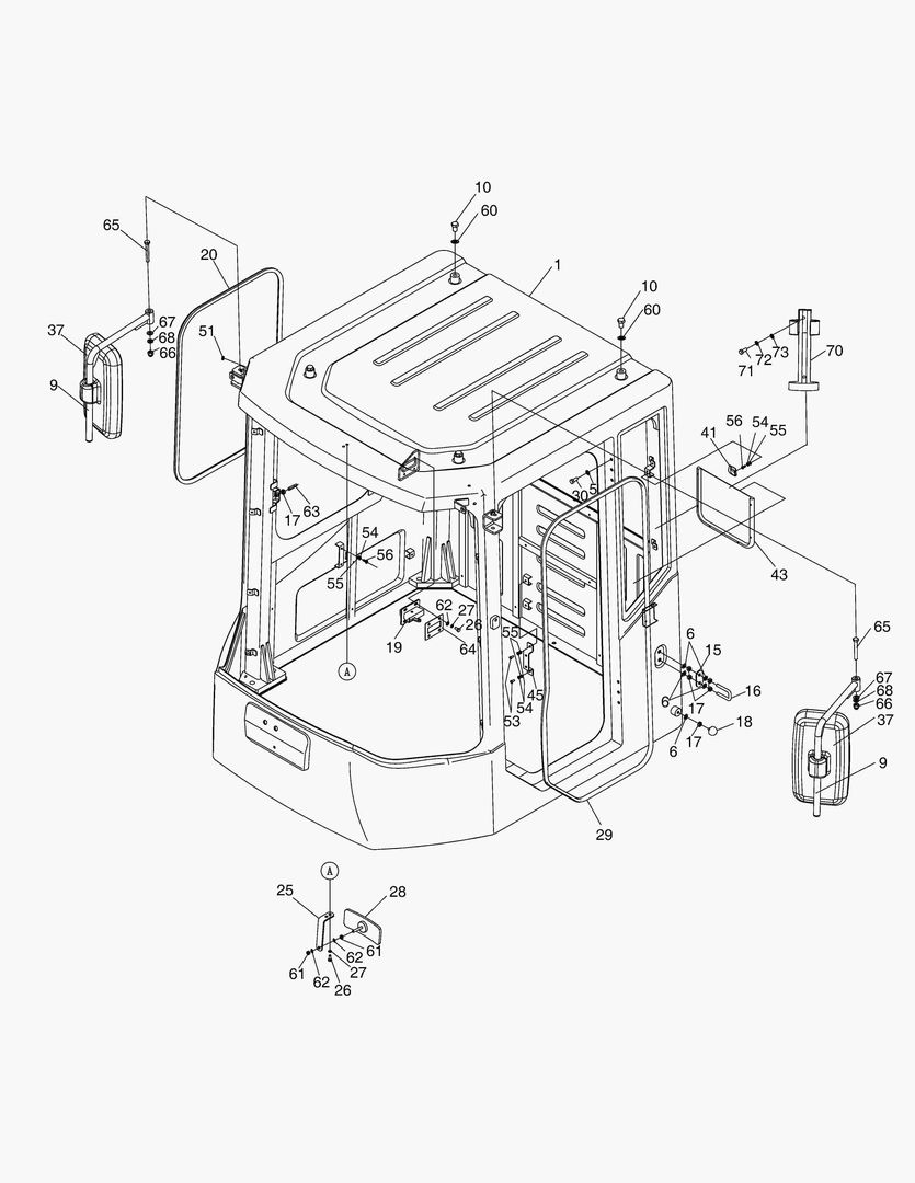 5680 CABIN(1) - BODY;ROPS&FOPS,Tinted glass [10665~10732]