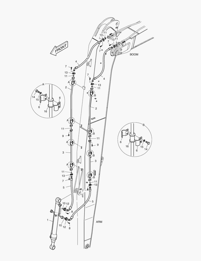 ГИДРОСИСТЕМА РУКОЯТИ - РУКОЯТЬ 6.2 м
