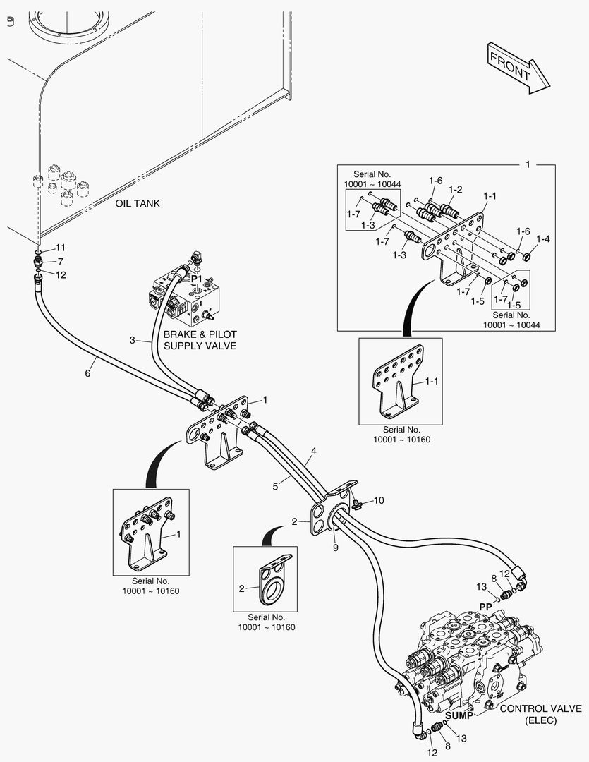 ТРУБОПРОВОД СЕРВОУПРАВЛЕНИЯ - 3 КАТУШКИ(ЭЛЕКТРИКА)