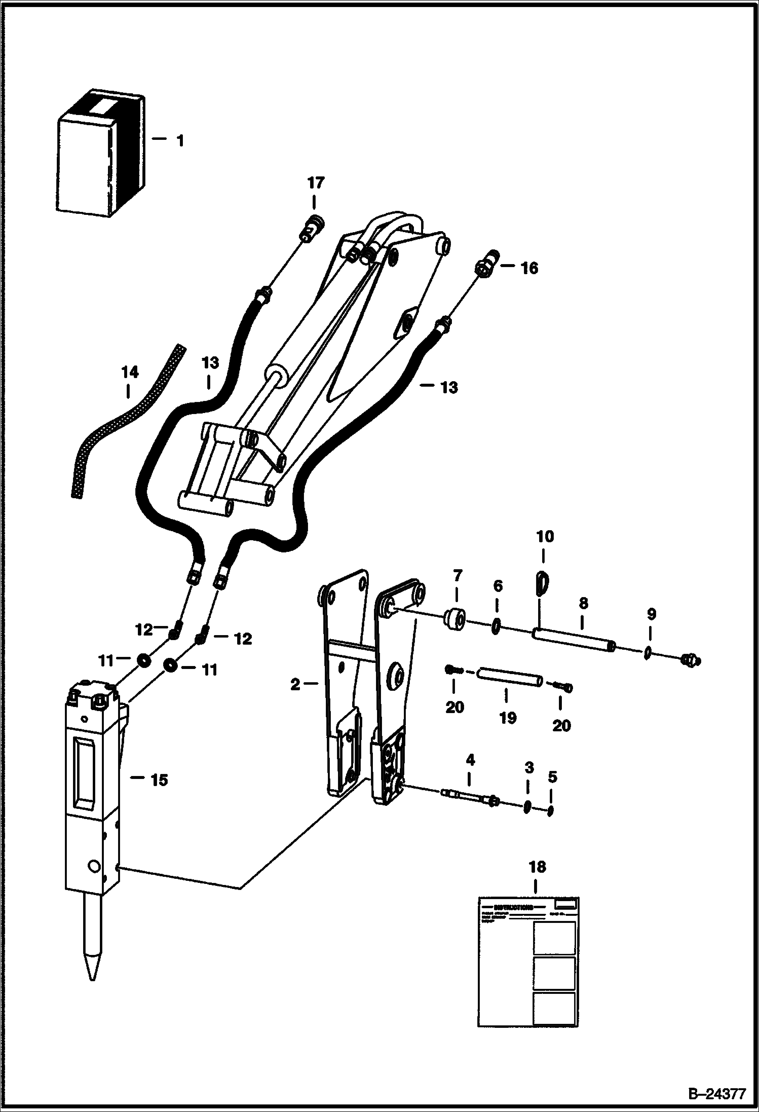 МОНТАЖНЫЙ КОМПЛЕКТ ДЛЯ ГИДРОМОЛОТА 2560, 3560, 2570, И 3570 BREAKER - 730SH