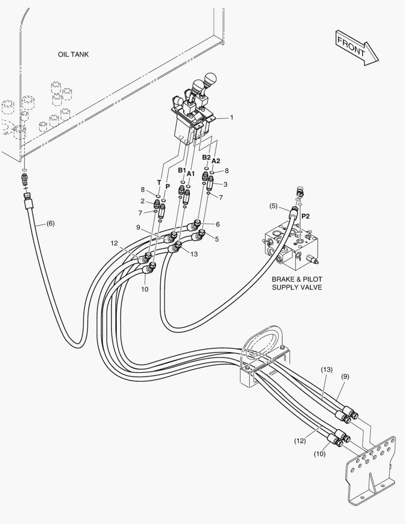 ТРУБОПРОВОД СЕРВОУПРАВЛЕНИЯ - ПАЛЕЦ + 2 КАТУШКИ