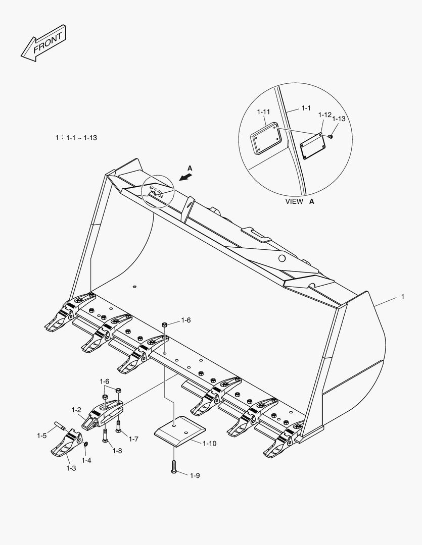 5170 BUCKET-3.2гЋҐ - TOOTH & CUTTING EDGE