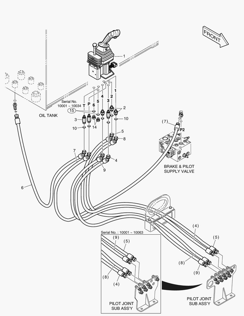 ТРУБОПРОВОД СЕРВОУПРАВЛЕНИЯ - ДЖОЙСТИК
