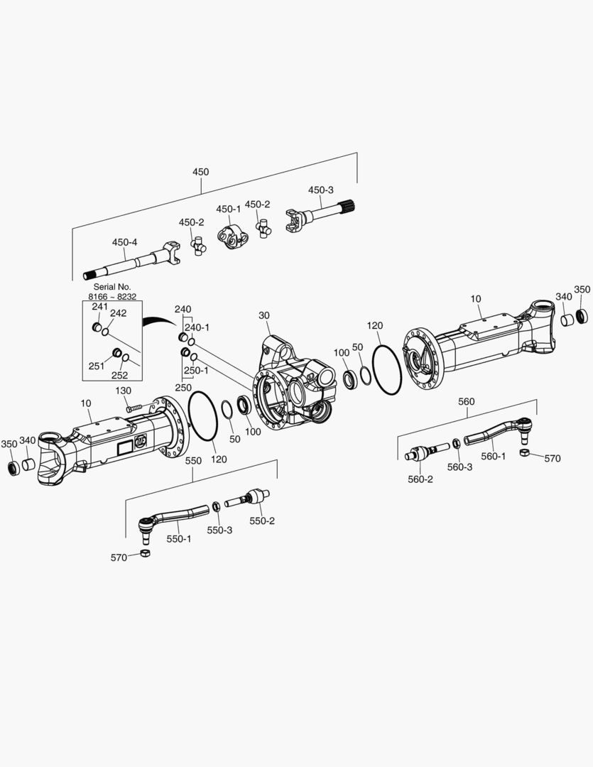 4501 AXLE CASING - FRONT AXLE [8166~]