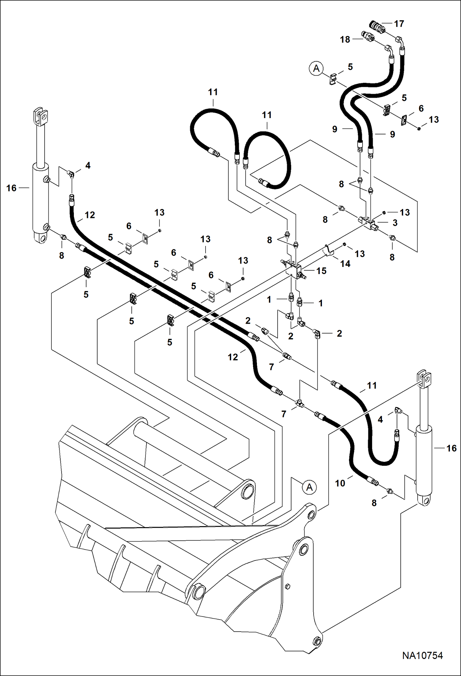 Схема ГРЕЙФЕРНЫЙ КОВШ (ГИДРАВЛИЧЕСКАЯ СИСТЕМА) (B3KN)