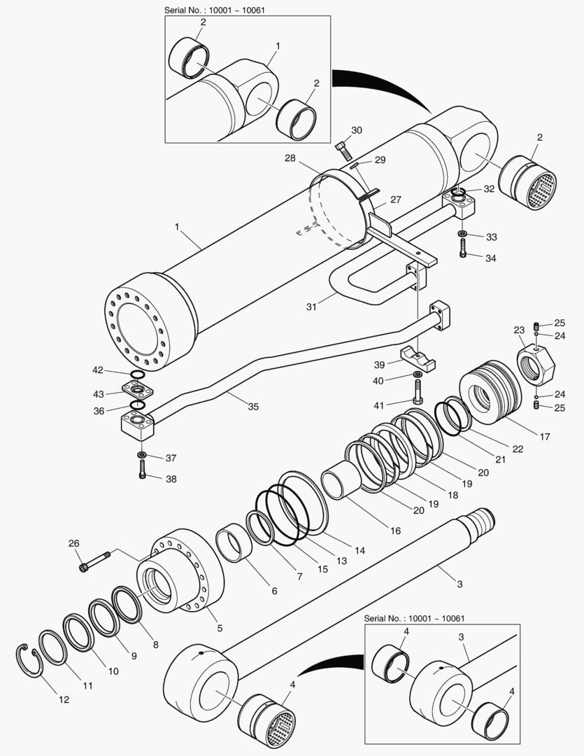 ЦИЛИНДР СТРЕЛЫ - ПРАВОСТОРОННИЙ