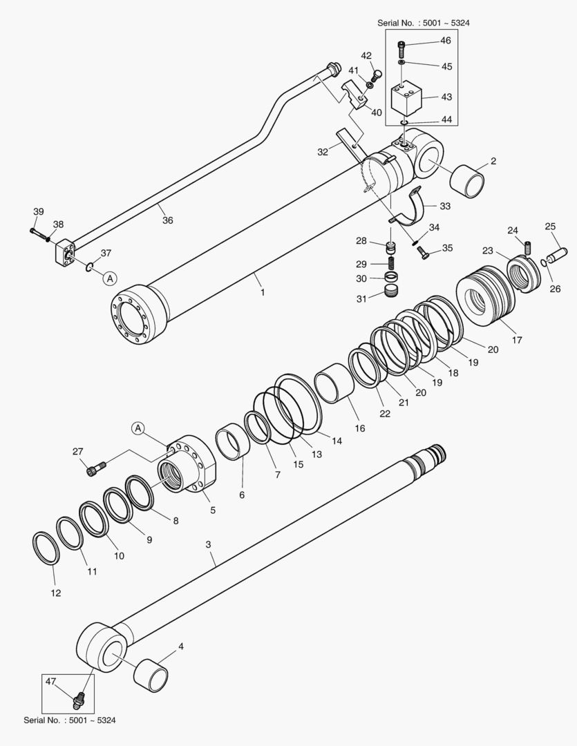 Спецтехника 4370 ARM CYLINDER - ARM 2.1m (ARTI. BOOM) [5001~7057]