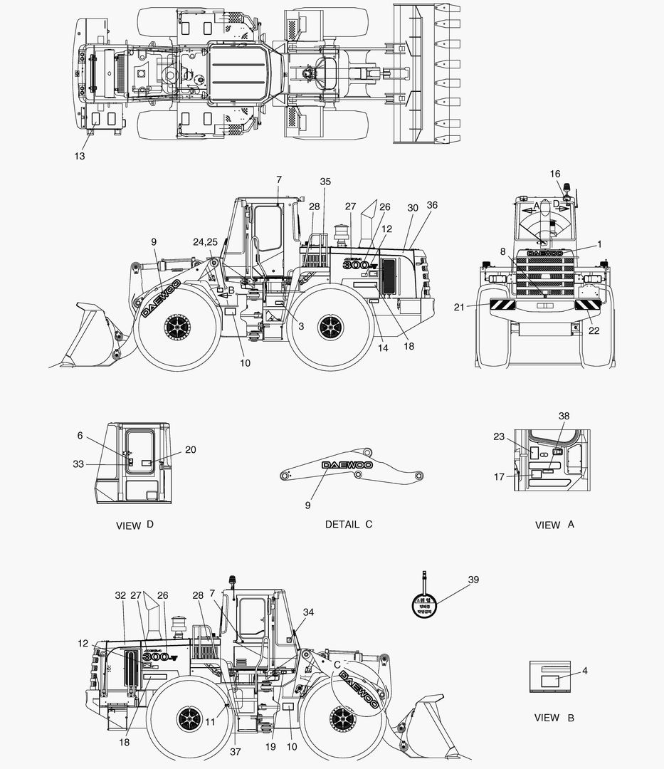 Схема ЗАВОДСКАЯ ТАБЛИЧКА-КОРЕЯ