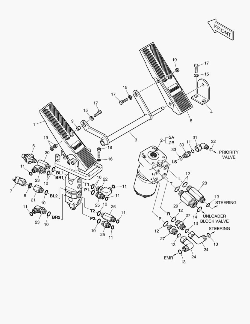 1190 BRAKE PEDAL VALVE & STEER UNIT