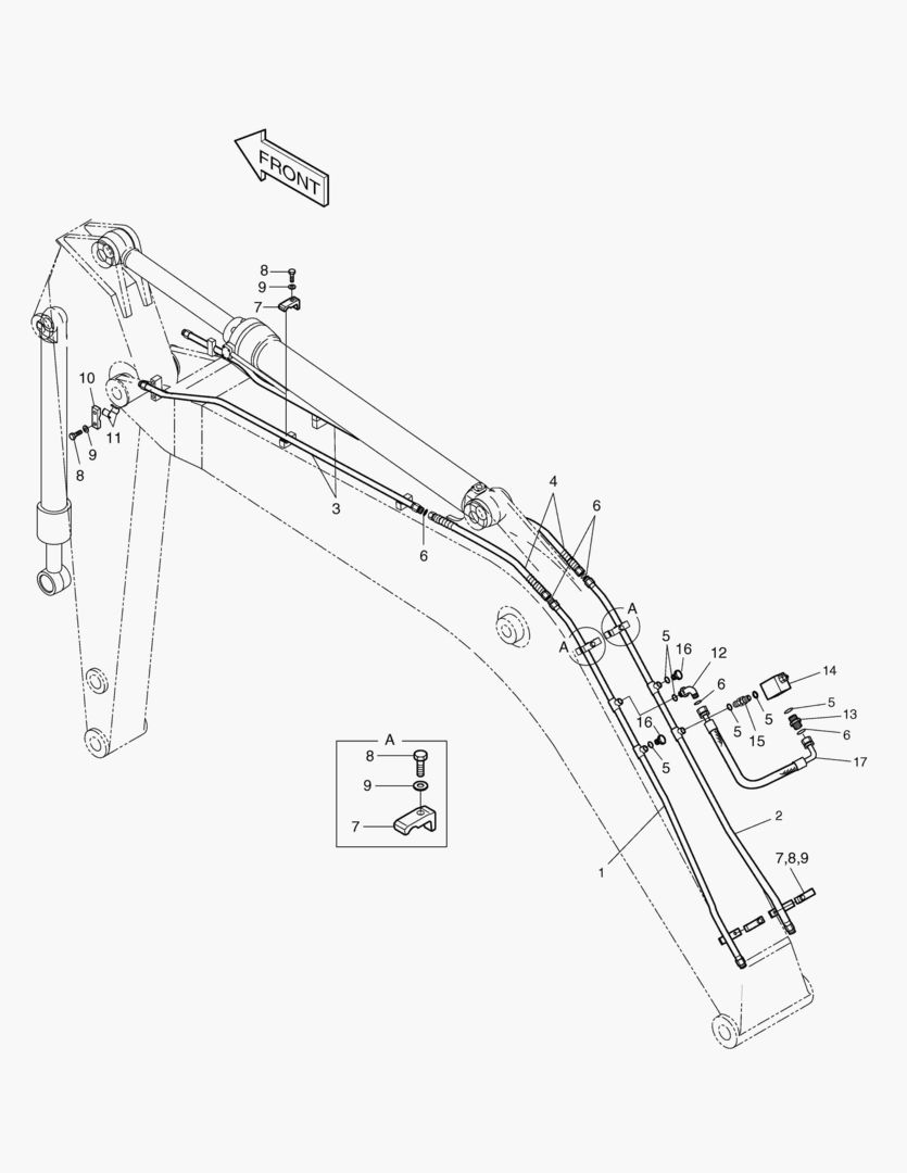 Спецтехника 7240 BOOM PIPING-ONE WAY(BOOM 5.7m+ARM 2.9m) [1001~1194]