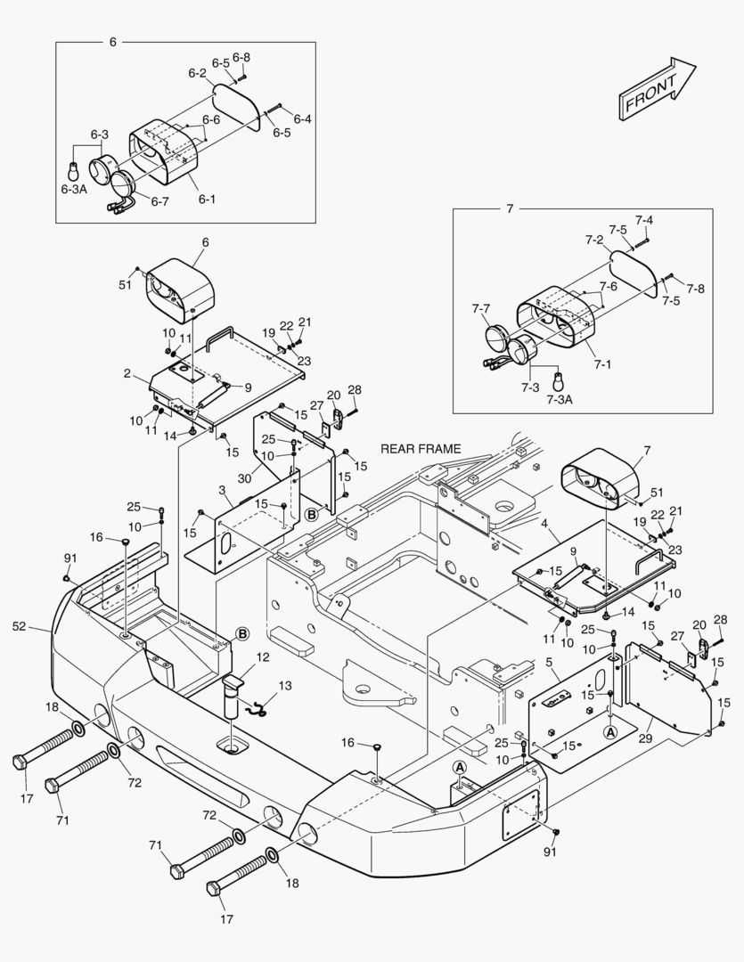 1530 COUNTER WEIGHT & REAR LAMP