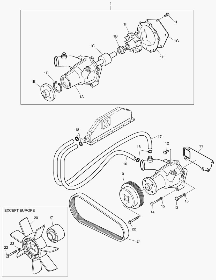 013 WATER PUMP & COOLING FAN
