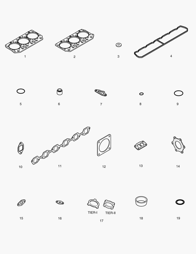КОМПЛЕКТ ПРОКЛАДОК ДЛЯ КАПИТАЛЬНОГО РЕМОНТА-ВЕРХНИЙ