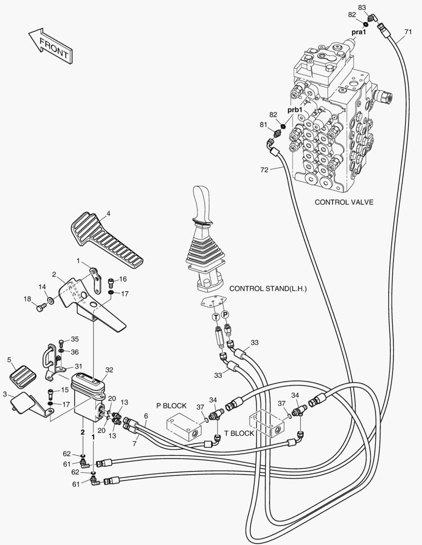 ТРУБОПРОВОД СЕРВОУПРАВЛЕНИЯ - ШАРНИРНАЯ СТРЕЛА