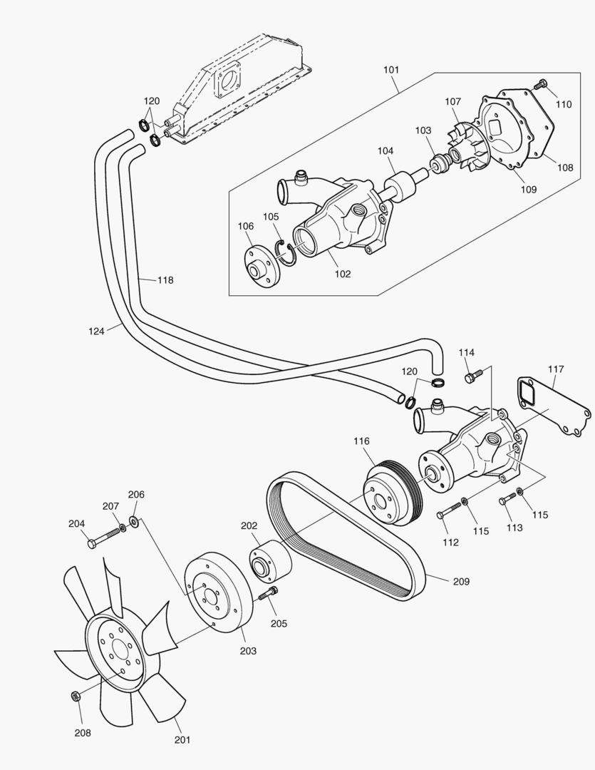 012 WATER PUMP & COOLING FAN