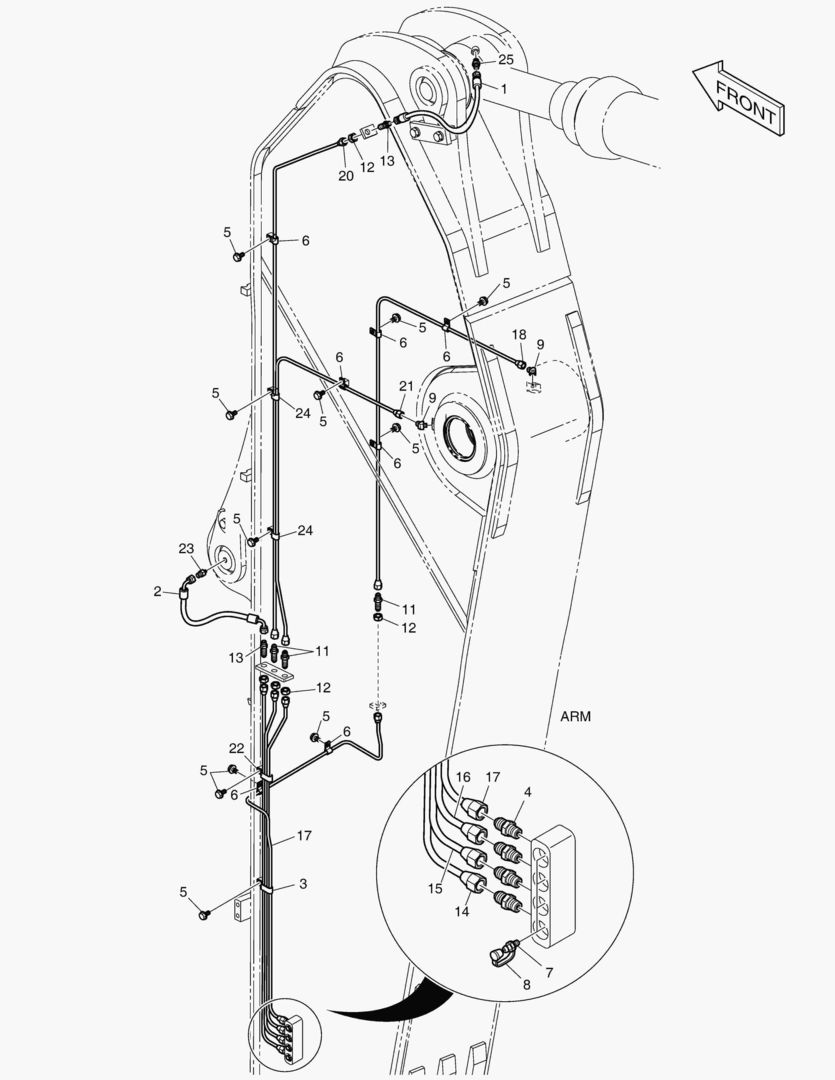 ТРУБОПРОВОД СМАЗОЧНОЙ СИСТЕМЫ - РУКОЯТЬ 3.95 м