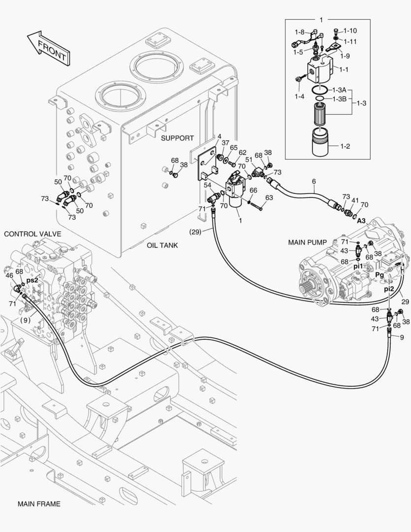Схема ТРУБОПРОВОД СЕРВОУПРАВЛЕНИЯ(1)